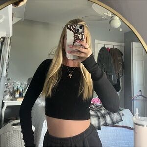 Tight cropped black long sleeve